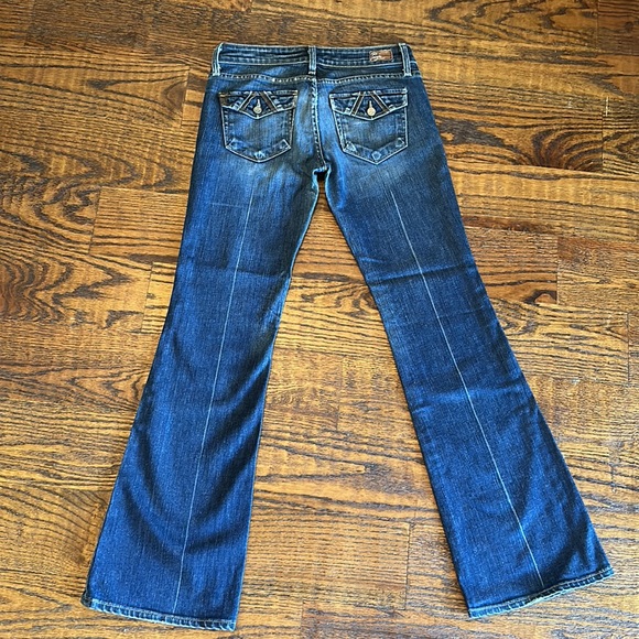 Paige Premium Fair Fax Leather Trim boot cut jeans Size 26 - Picture 4 of 7